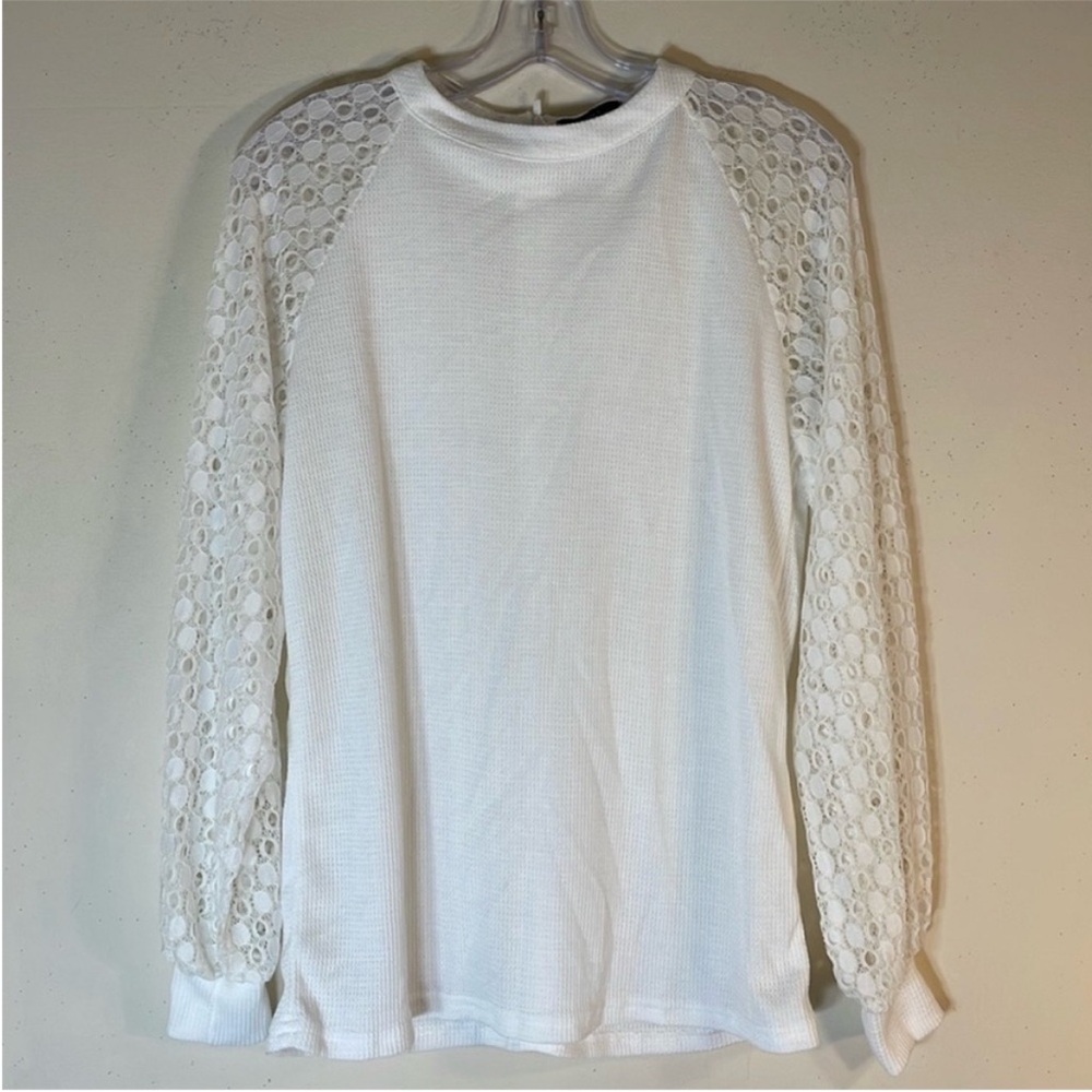 MIHOLL Boho Lune Lace Sleeve Top. Small. NWT. - Picture 2 of 10